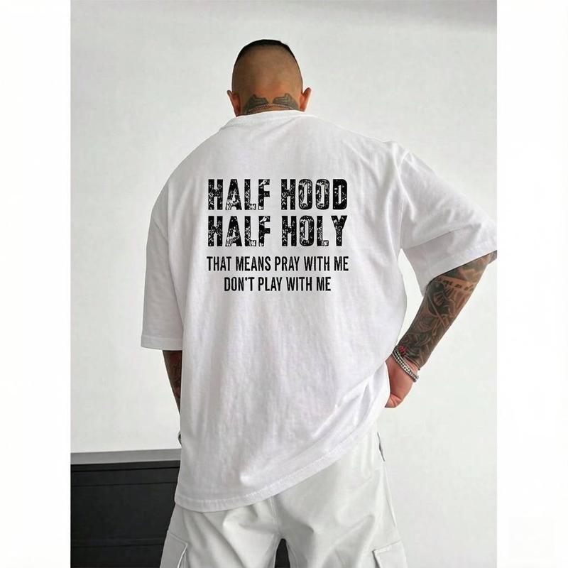 Half Hood Half Holy Pray Hoodie With Me Don't Play With Me Shirt Casual Street Style Pullover Hooded Sweatshirt