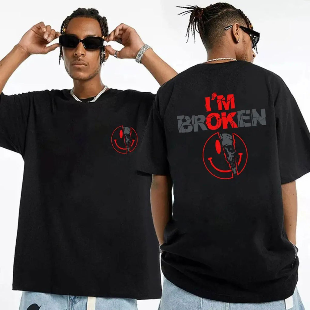 2 Sides I'm Broken Shirt, Horror Smile Face Hoodie, Broken Heart Sweatshirt, Unisex Shirt, Unisex Sweater Pullover Tee
