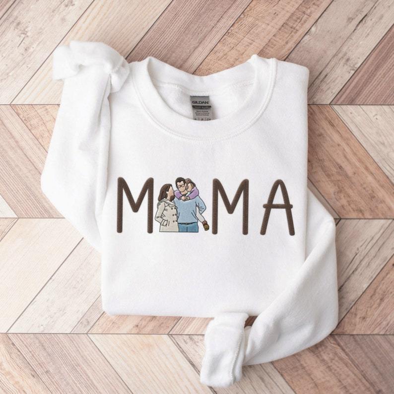 Custom Embroidered Mama Sweatshirt With Portrait From Photo T-shirt/Sweatshirt/Hoodie