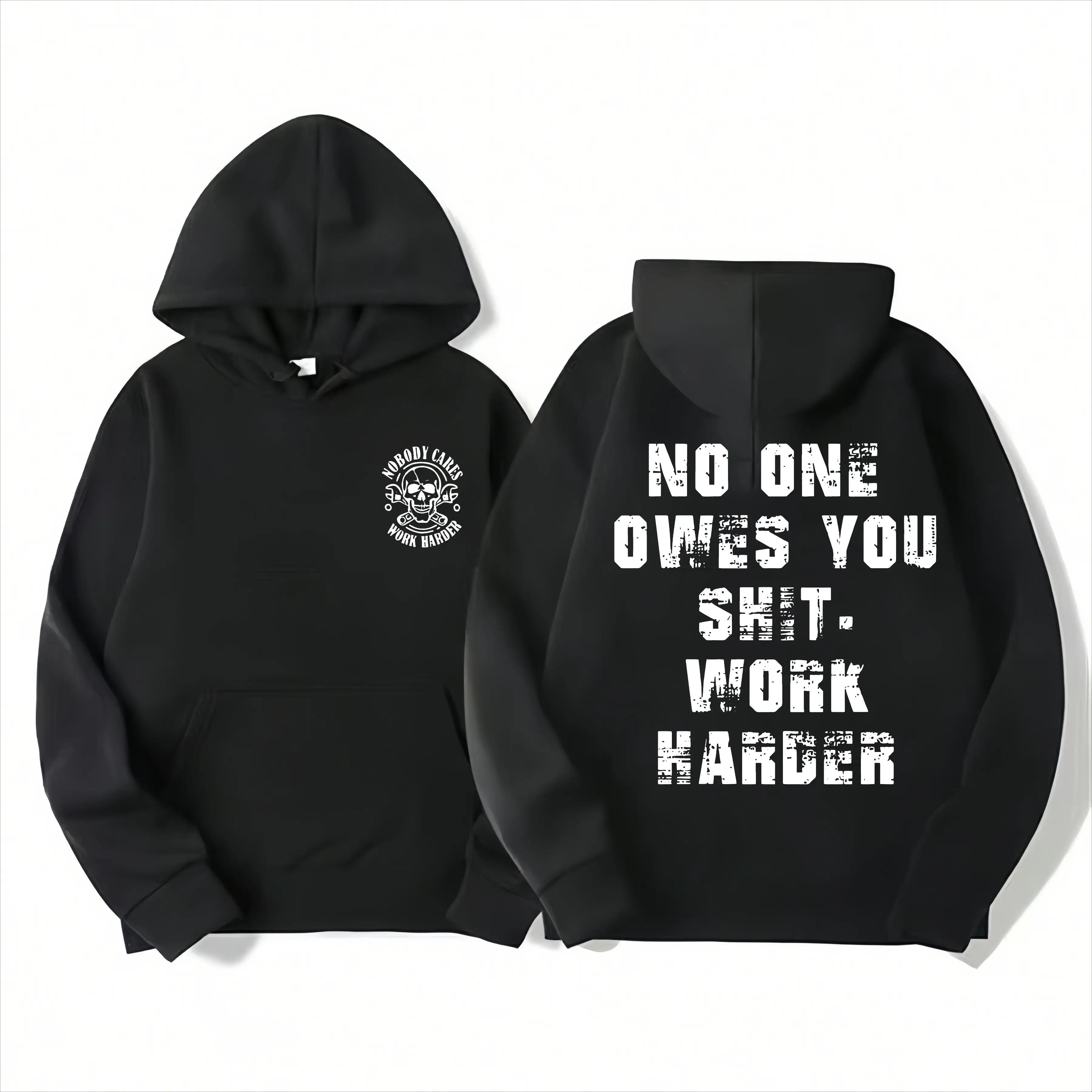 Work Harder Skull Shirt – Gritty Message for the Relentless Grinder, father's day gifts, Menswear Tops Streetwear Sweatshirt/Hoodie
