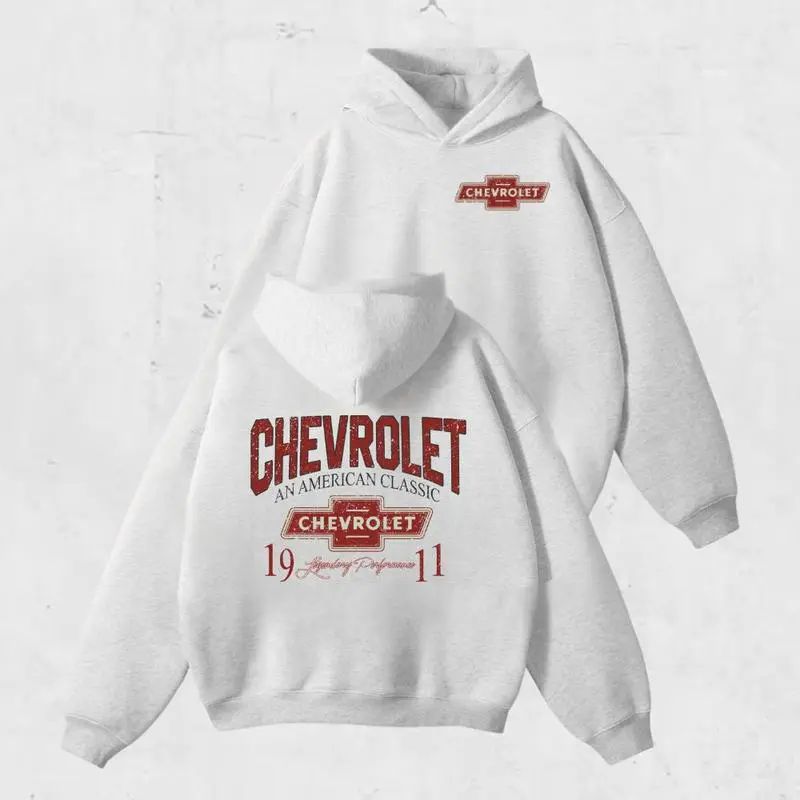 Streetwear Vintage Chevrolet American Hoodie – 90s Style Unisex Car Lover Pullover Tee/Sweatshirt/Hoodie