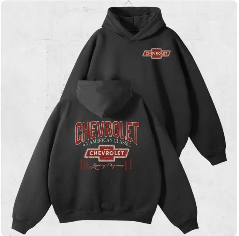 Streetwear Vintage Chevrolet American Hoodie – 90s Style Unisex Car Lover Pullover Tee/Sweatshirt/Hoodie