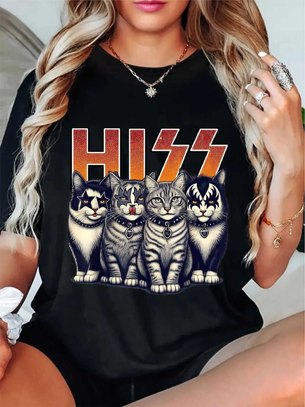 Hiss Funny Cats Kittens Rock Rockin Birthday Gifts Idea T-Shirt/Sweatshirt/Hoodie