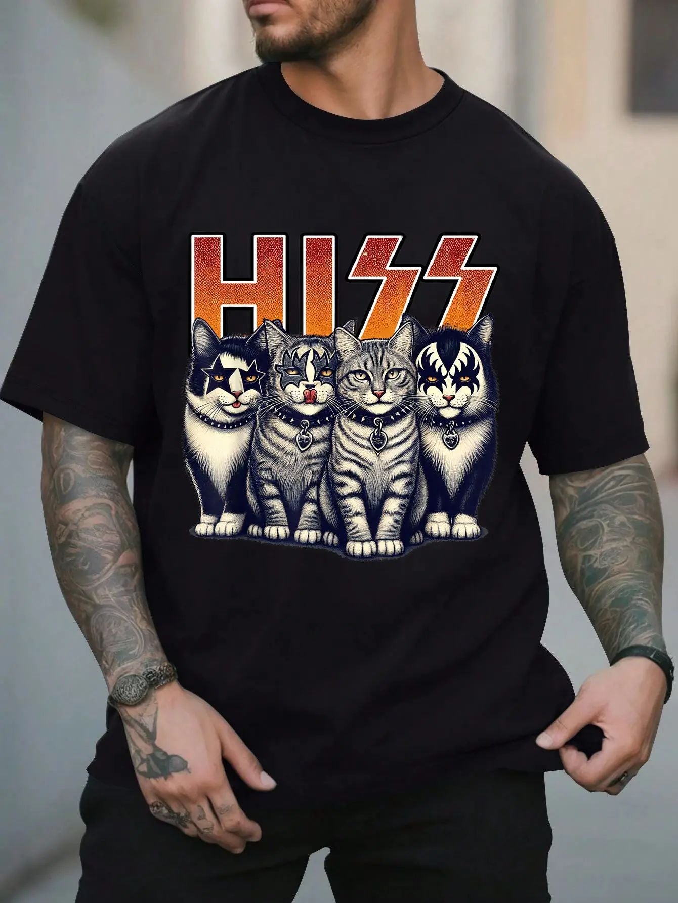 Hiss Funny Cats Kittens Rock Rockin Birthday Gifts Idea T-Shirt/Sweatshirt/Hoodie