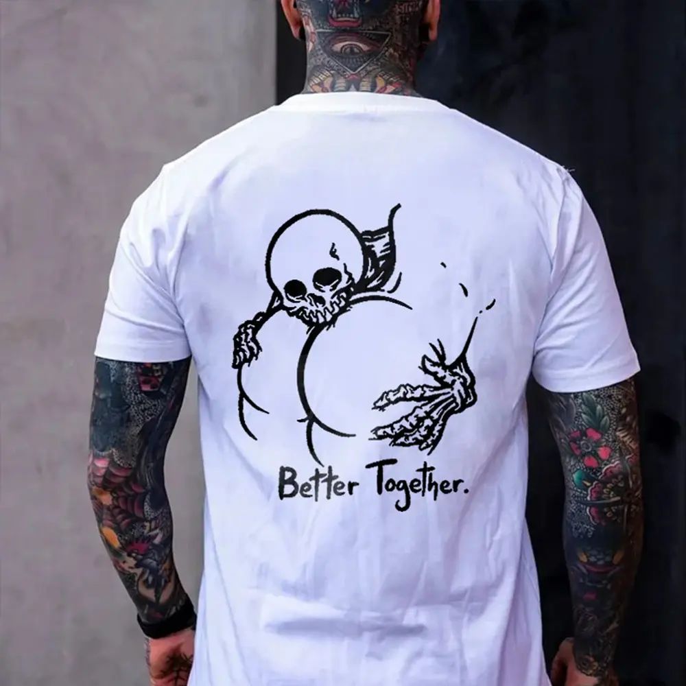 Better Together Skull and Butt Casual Graphic Print T-shirt/Sweatshirt/Hoodie