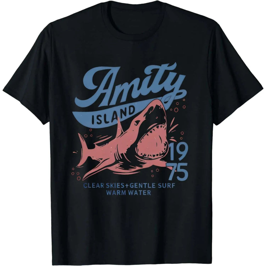 Jaws Amity Island 1975 Unisex Tee, Movie Inspired Gift, Cotton T-Shirt for Film Buffs