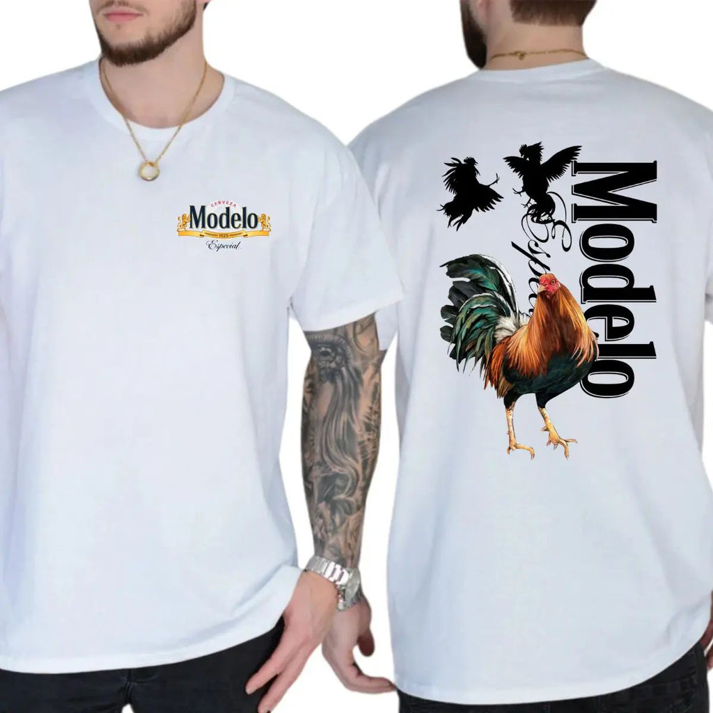Modelo Especial Chicken Tee – Vintage Mexican Beer Shirt with Rooster