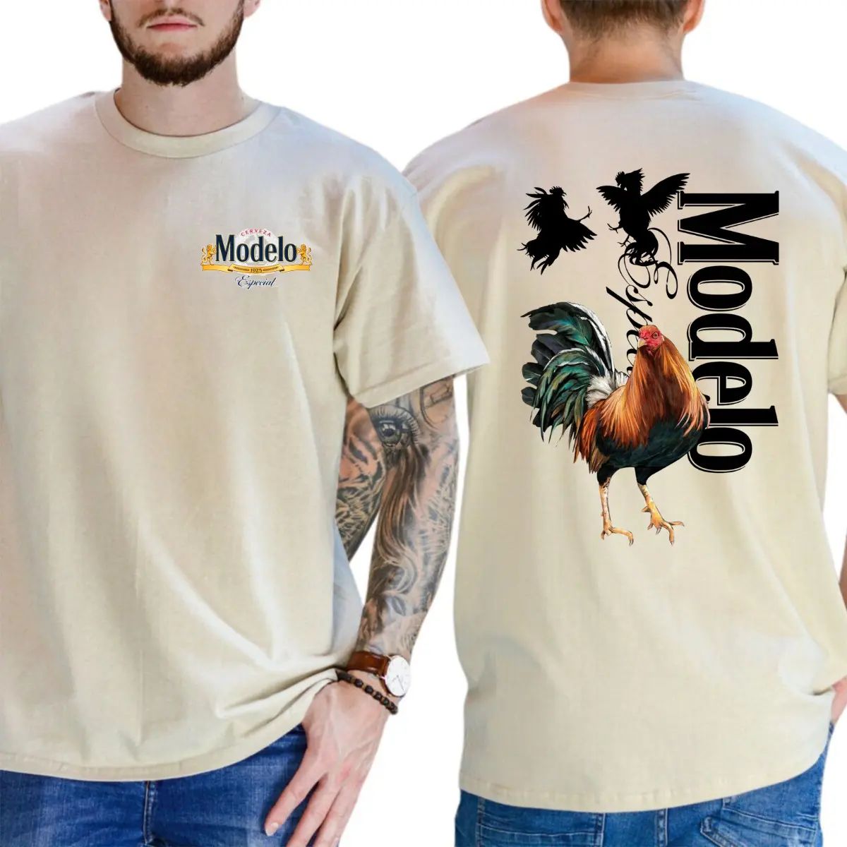 Modelo Especial Chicken Tee – Vintage Mexican Beer Shirt with Rooster