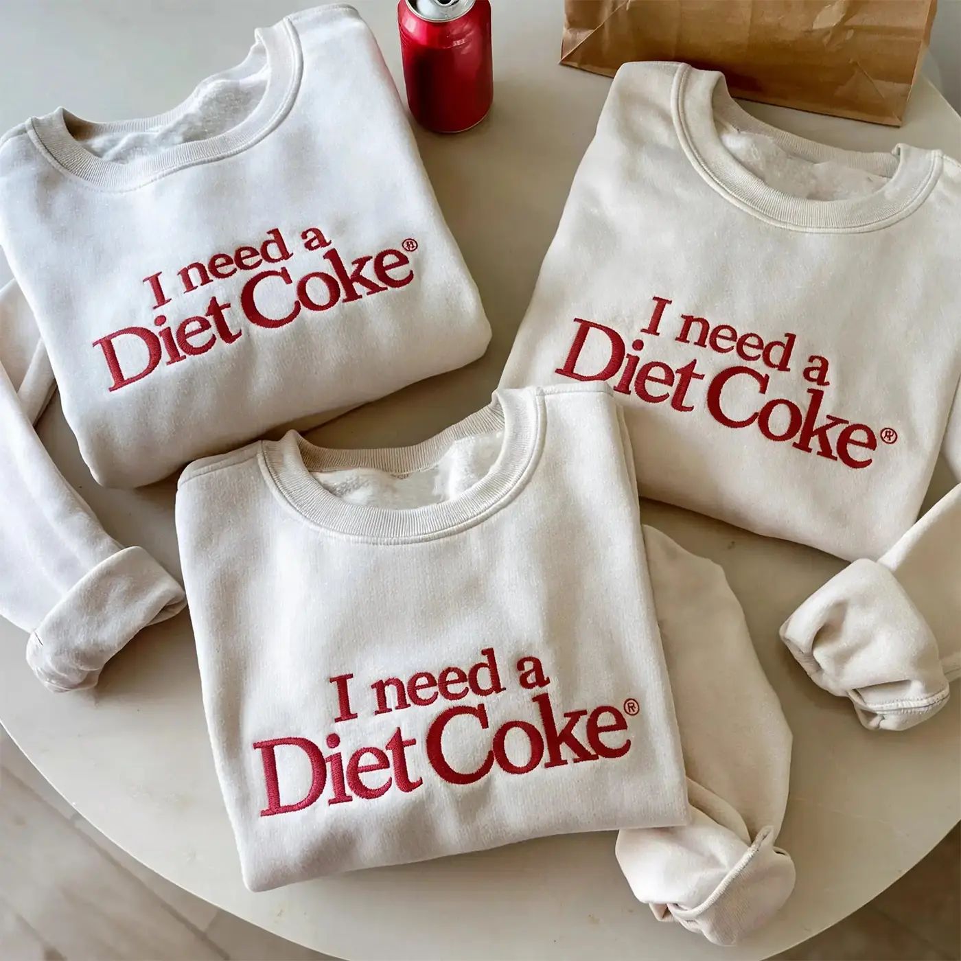 I Need A Diet Coke Embroidered T-shirt/Sweatshirt/Hoodie