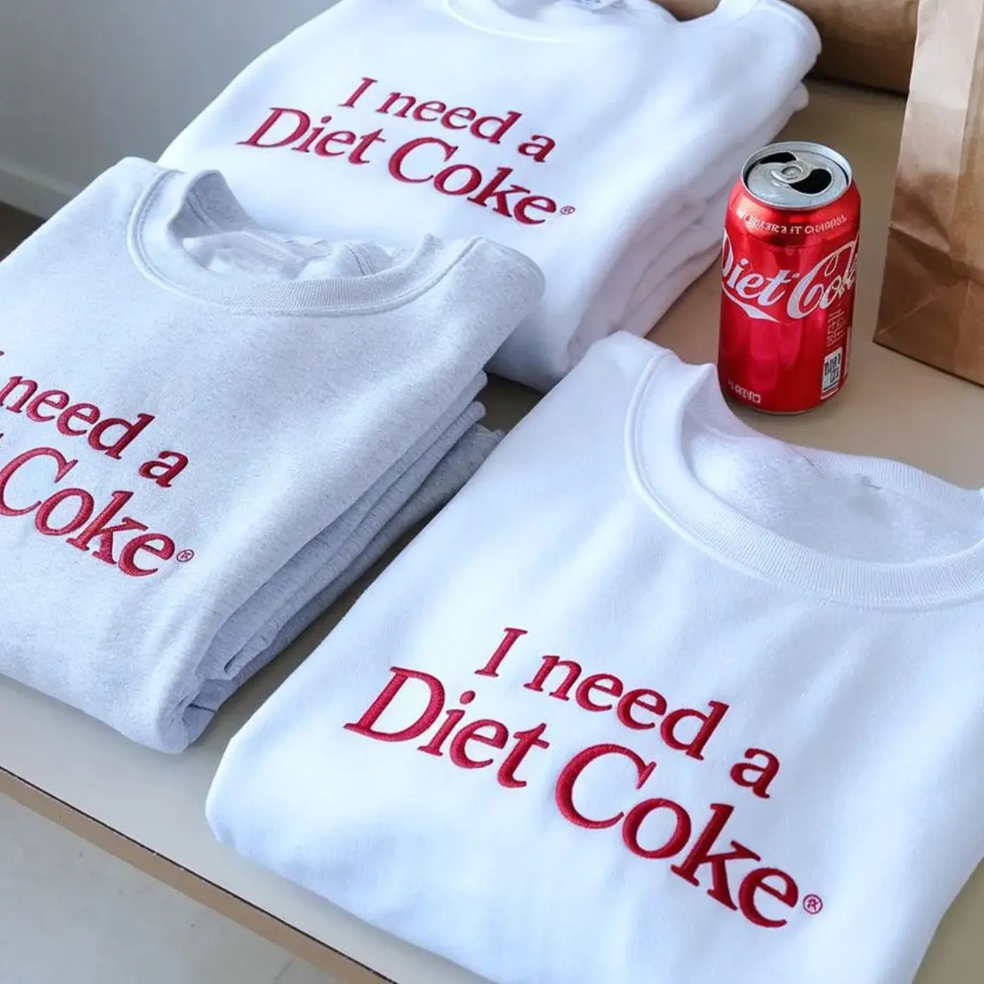 I Need A Diet Coke Embroidered T-shirt/Sweatshirt/Hoodie