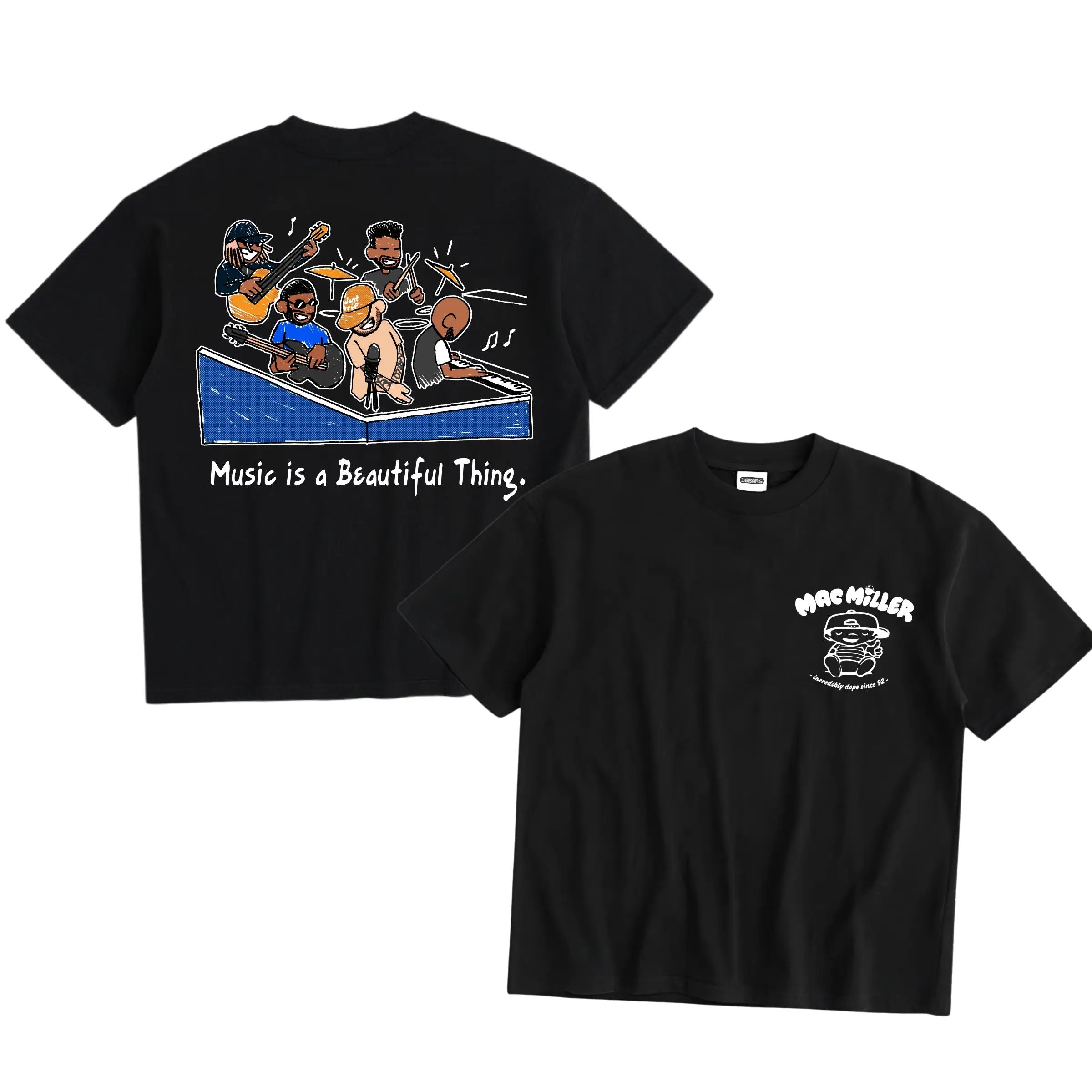 16BARS Music is a Beautiful Thing Shirt Mac Miller Tiny Desk T-Shirt Vintage Graphic Rap Tee