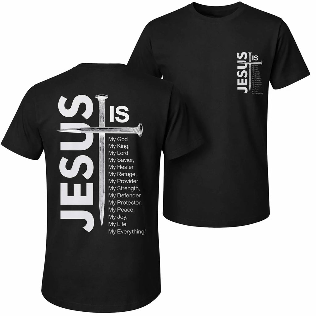 Men's Pure Cotton Short-Sleeve Graphic T-Shirt - Jesus and The Cross Print