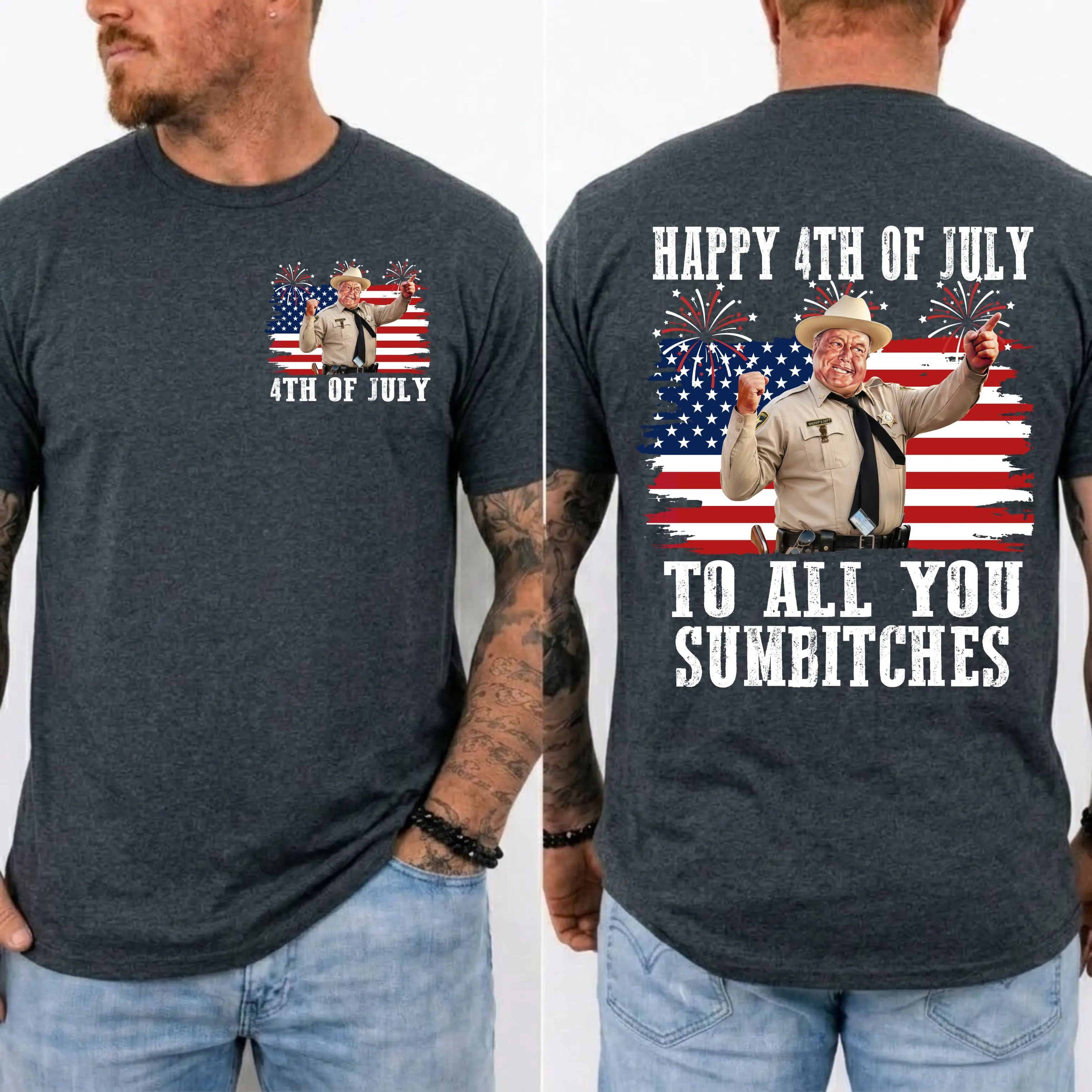 Happy 4th Of July To All You Sumbitches Shirt, Smokey And The Bandit Movie T-Shirt