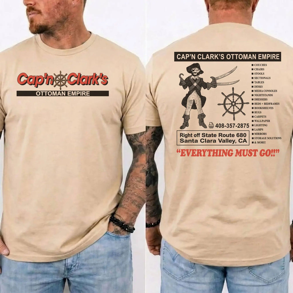 Retro Cap’n Clark’s Ottoman Empire Shirt, Vintage Furniture Store Graphic Tee