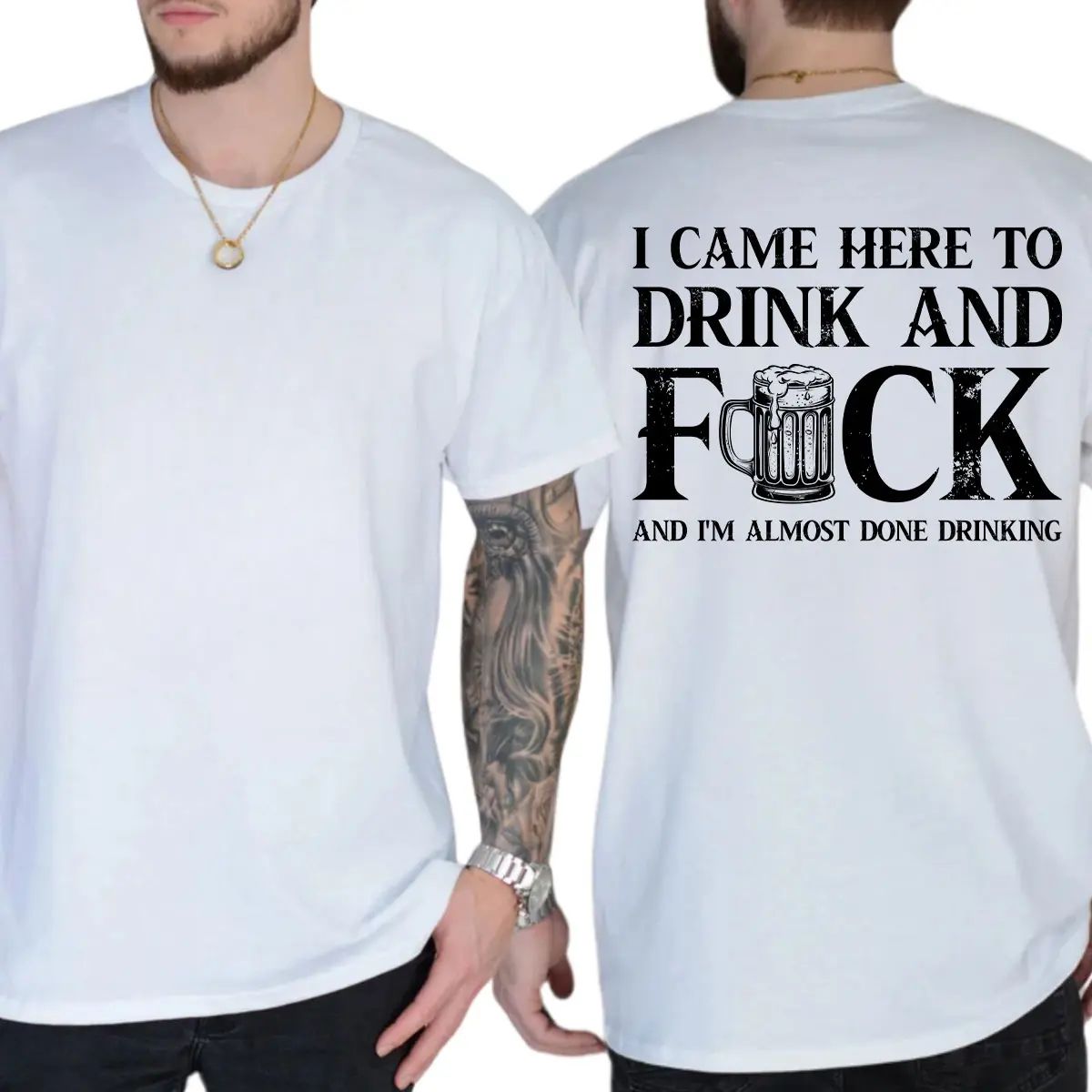 Funny I Came Here To Drink T-Shirt, Short Sleeve Printed Graphic Shirt