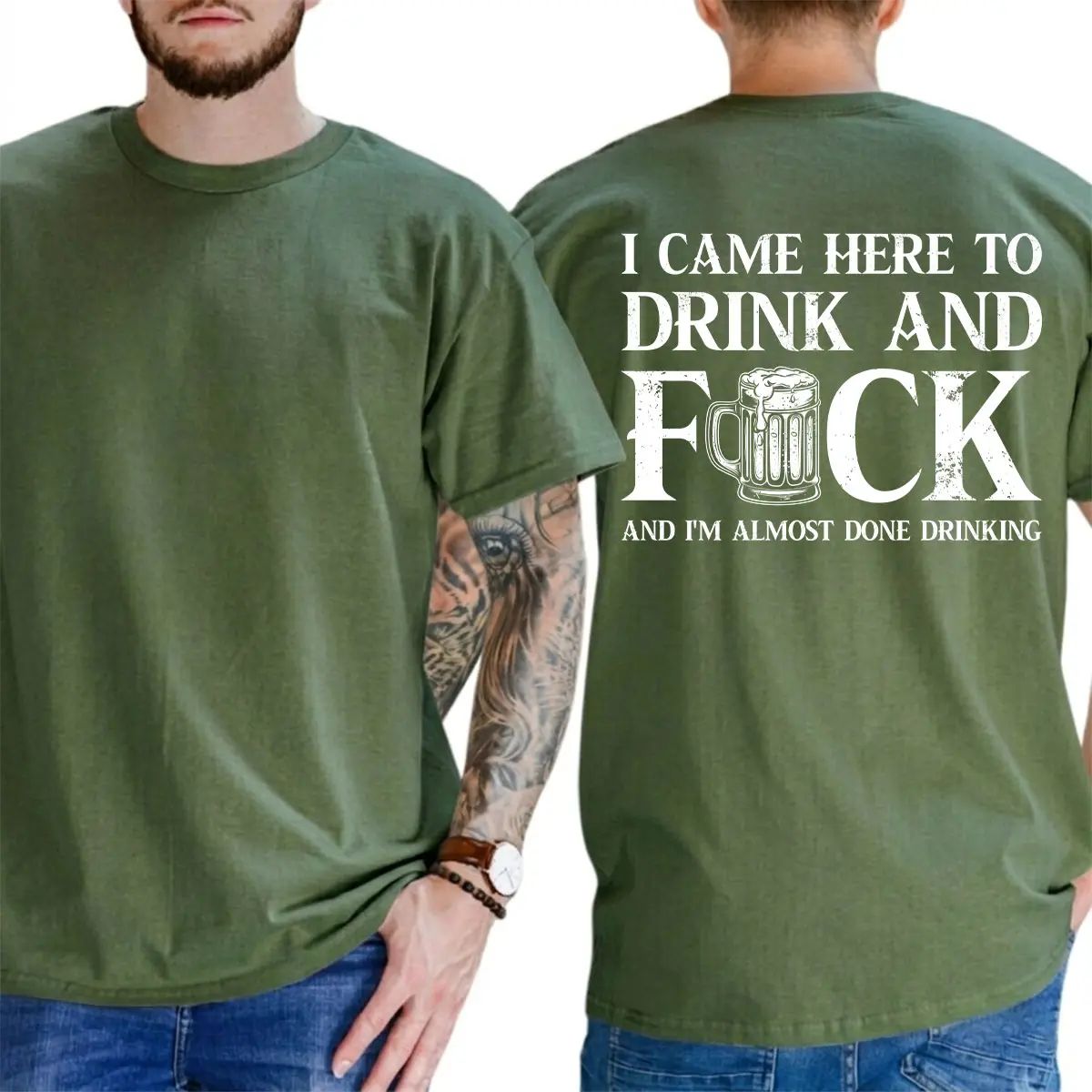 Funny I Came Here To Drink T-Shirt, Short Sleeve Printed Graphic Shirt