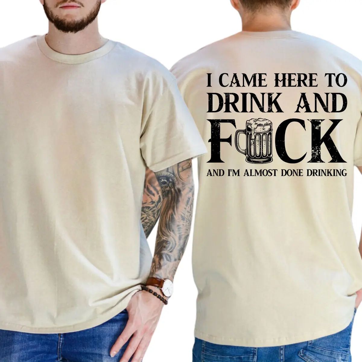 Funny I Came Here To Drink T-Shirt, Short Sleeve Printed Graphic Shirt