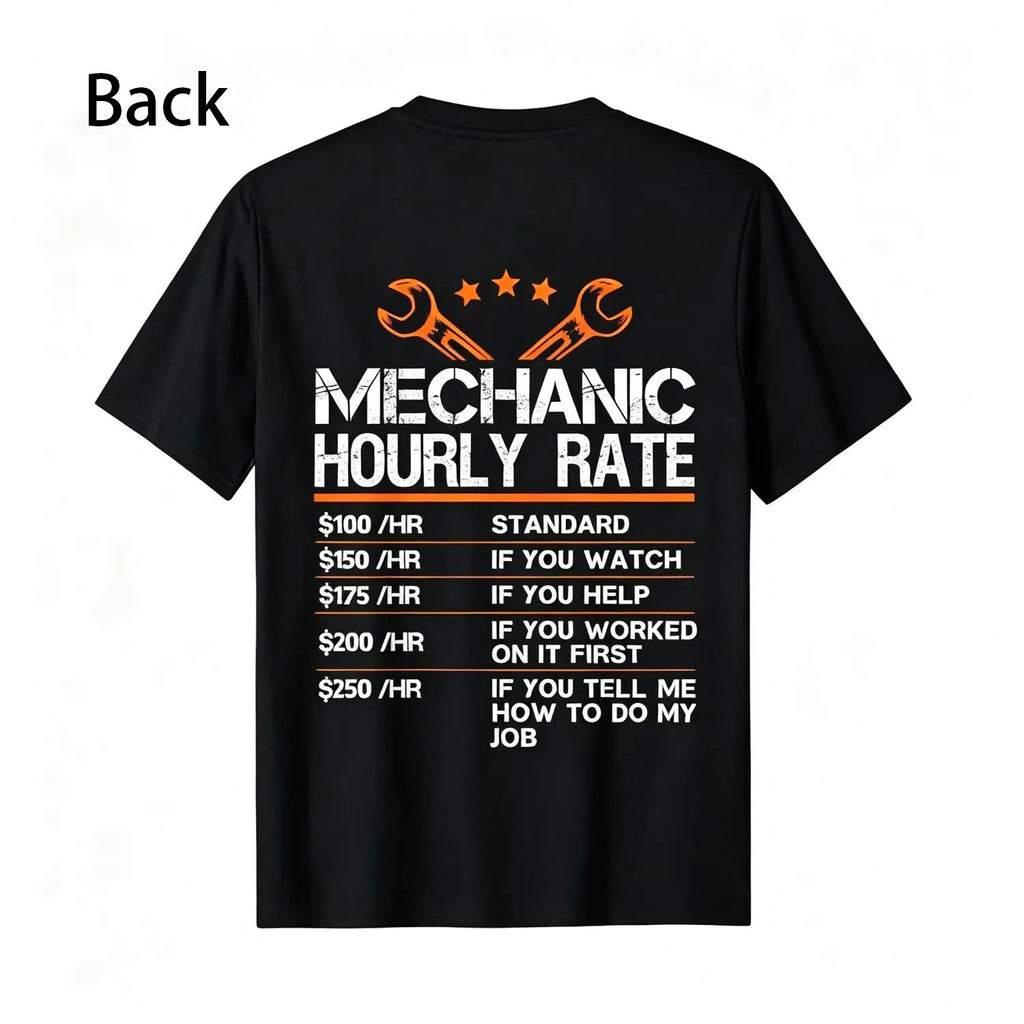 Summer t Shirts Funny Mechanic Hourly Rate Auto Repair Mechanic Labor Rates T-Shirt