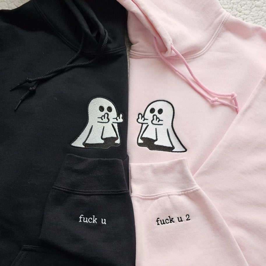 Ghost Middle Finger Embroidery T-shirt/Sweatshirt/Hoodie
