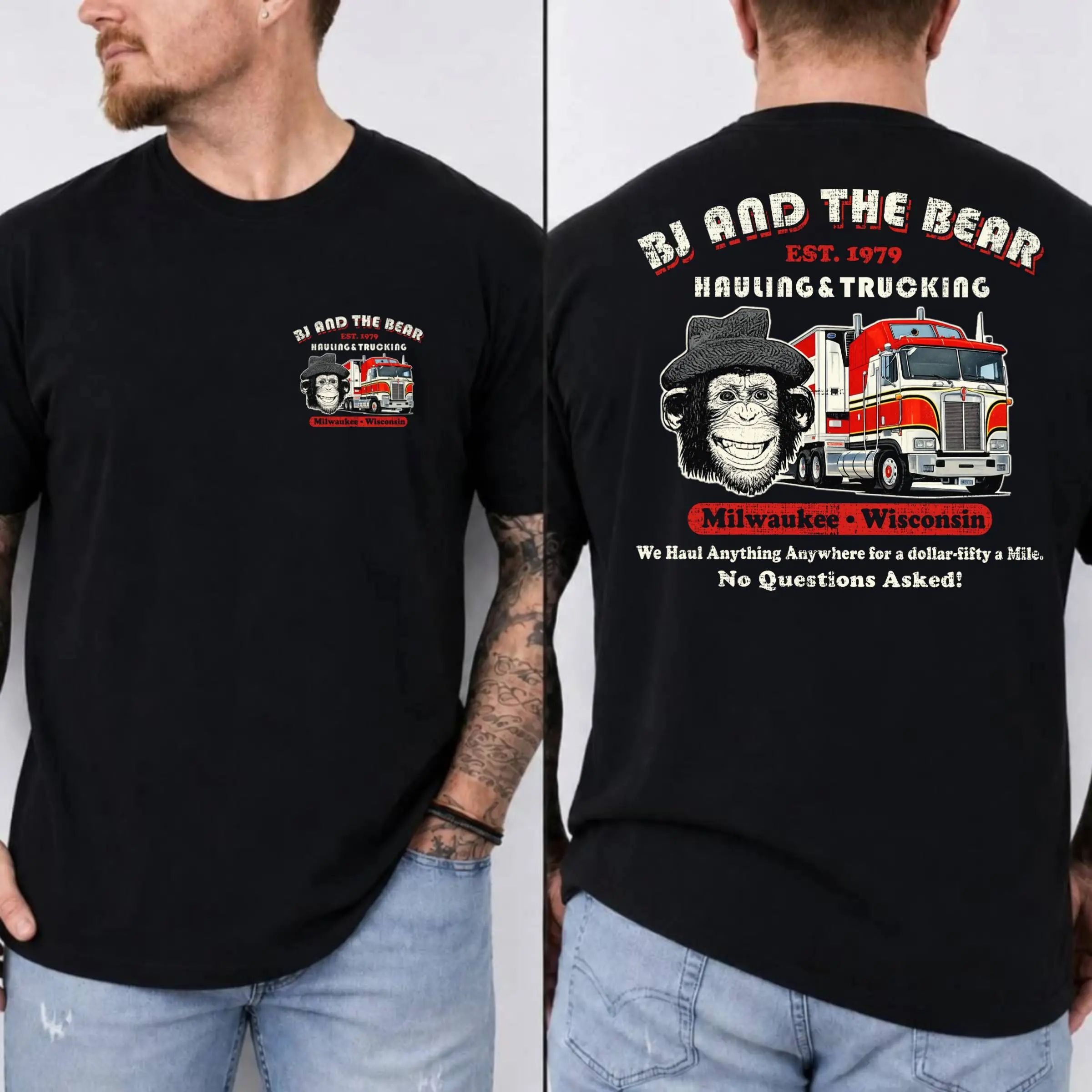 BJ and the Bear Hauling Trucking Ltd Worn Out Shirt, Vintage 70s TV Show Graphic T-shirt