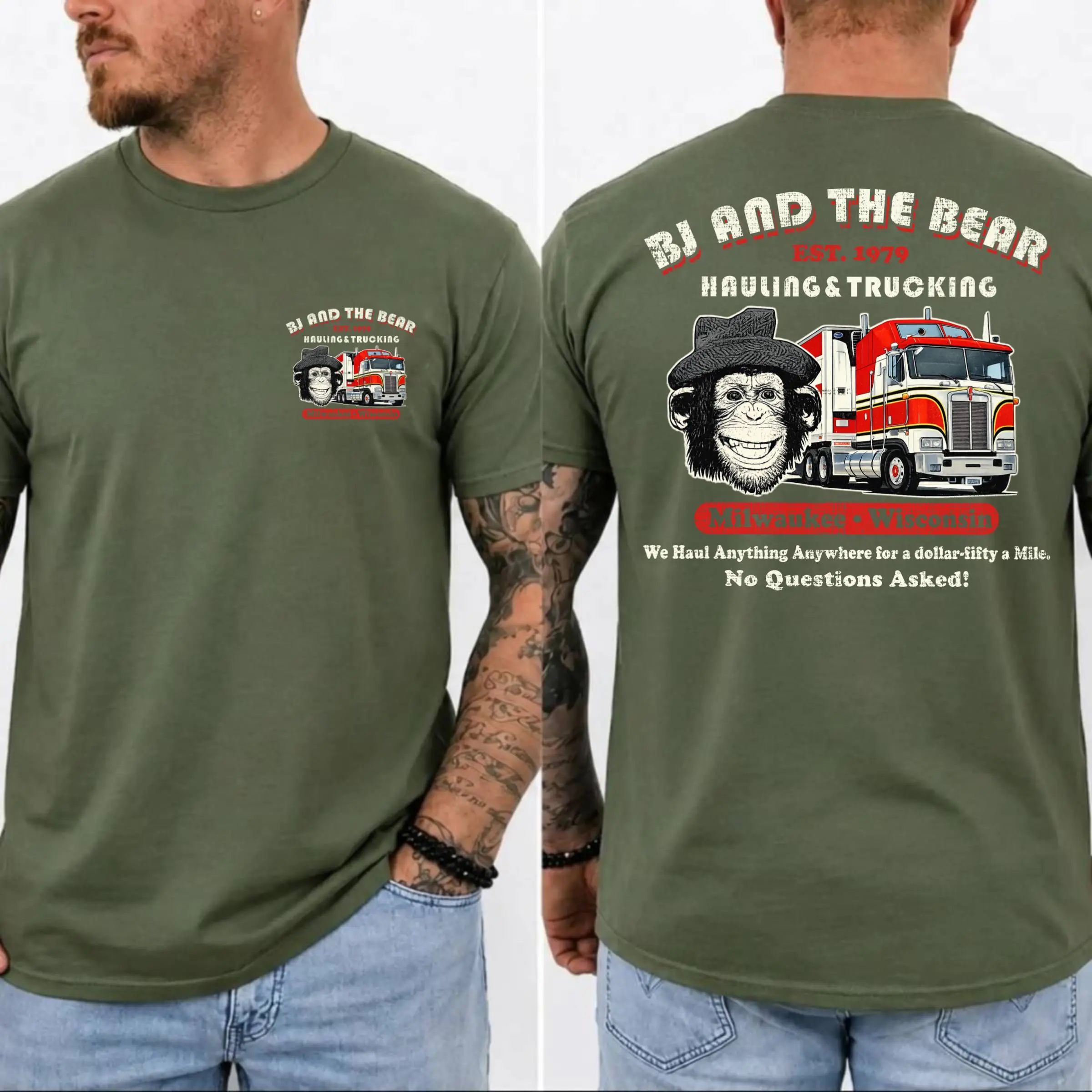 BJ and the Bear Hauling Trucking Ltd Worn Out Shirt, Vintage 70s TV Show Graphic T-shirt
