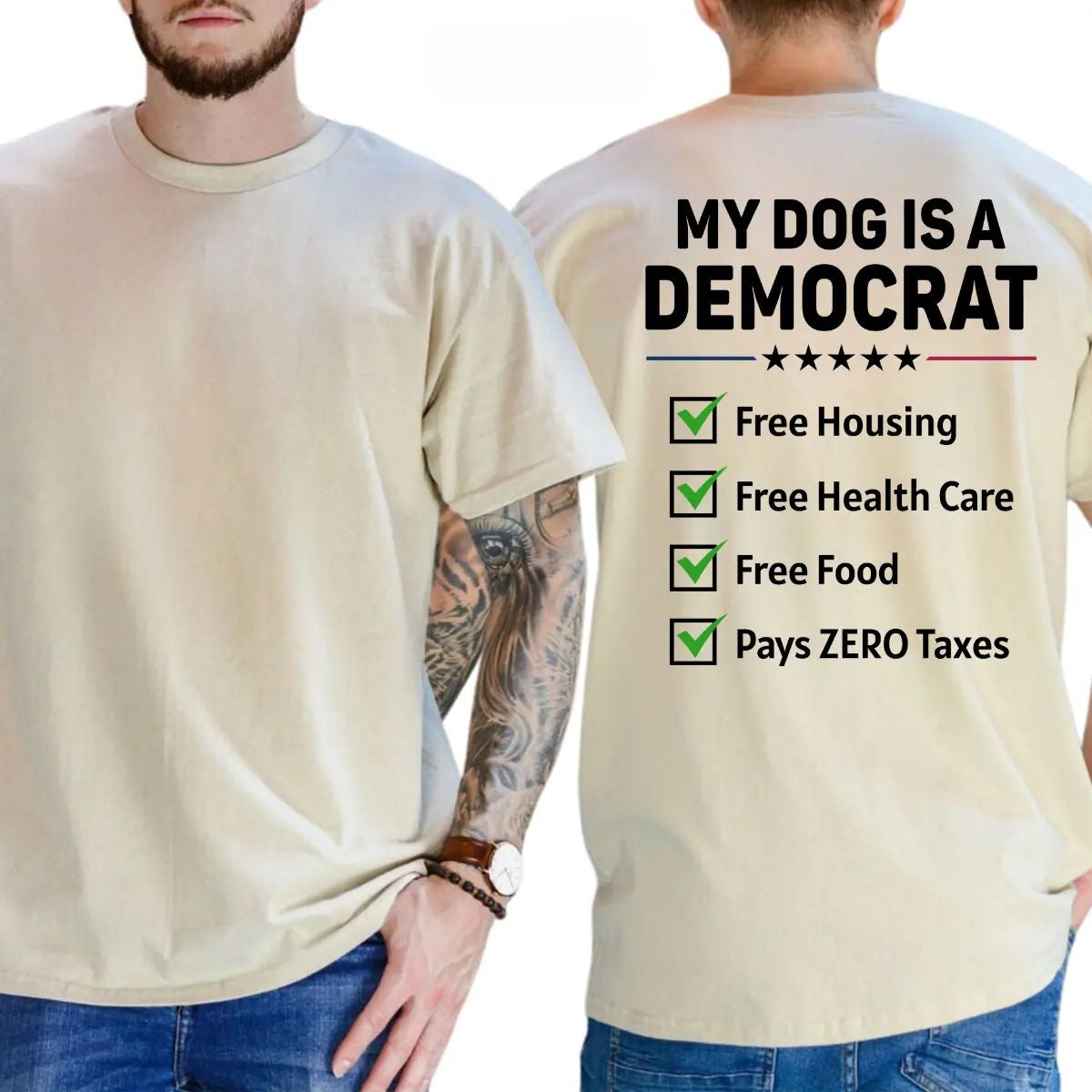 My Dogs Is A Democr Funny T-Shirt, Mens Shirts Funny, Conservative Political Graphics Tee