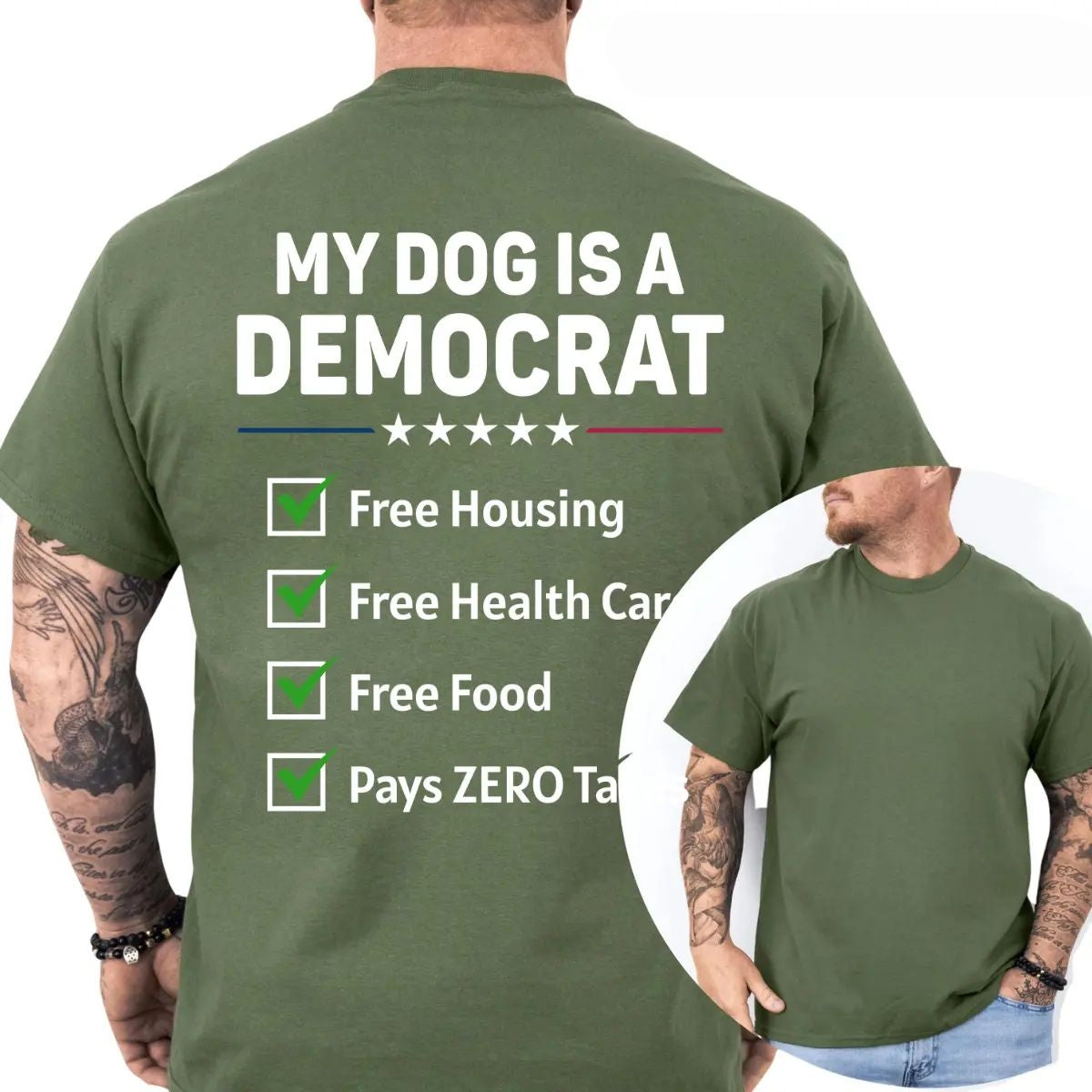 My Dogs Is A Democr Funny T-Shirt, Mens Shirts Funny, Conservative Political Graphics Tee