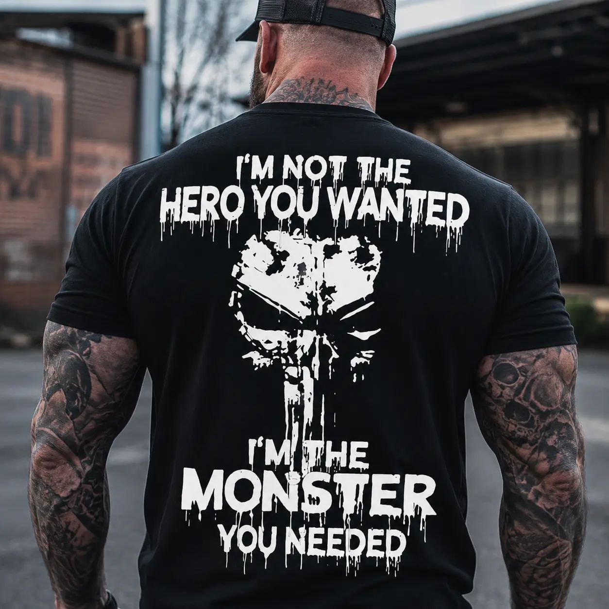 I'm Not The Hero You Wanted I'm The Monster You Needed Skull Print Men's T-Shirt