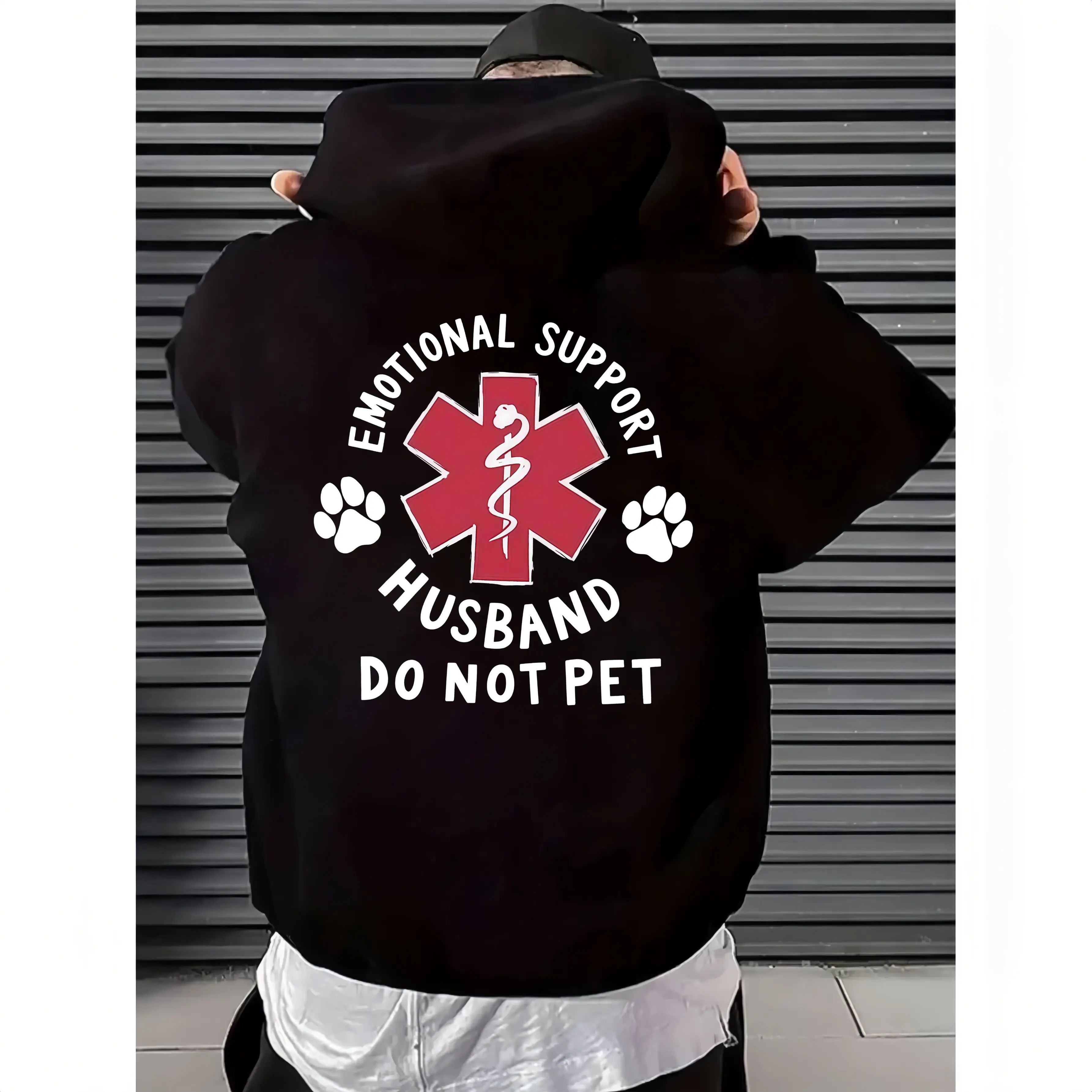 Emotional Support Husband Shirt, Funny Do Not Pet Medical Symbol T Shirt For Spouses