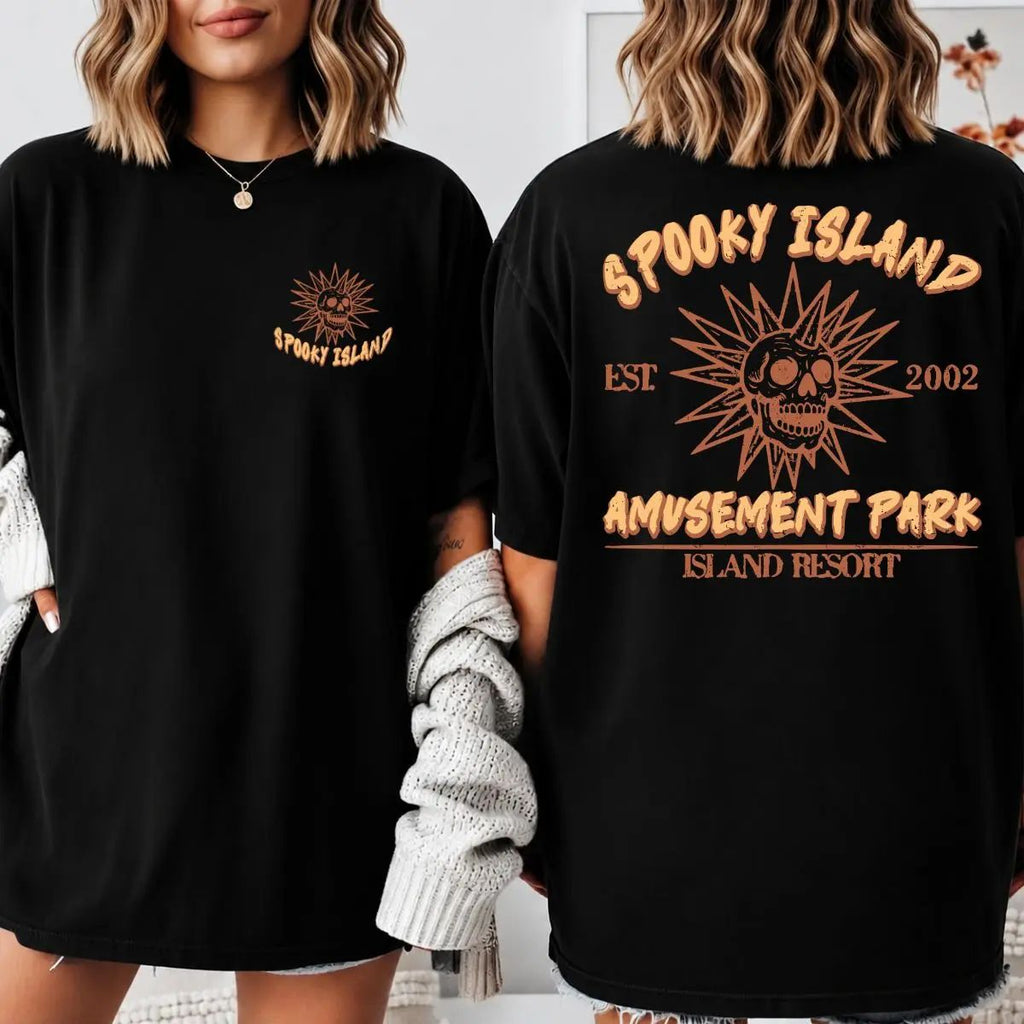 Comfort Colors Spooky Island Retro Cartoon Halloween Movie T-Shirt