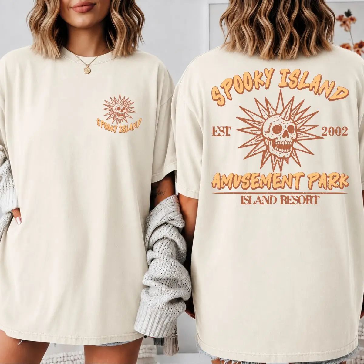 Comfort Colors Spooky Island Retro Cartoon Halloween Movie T-Shirt