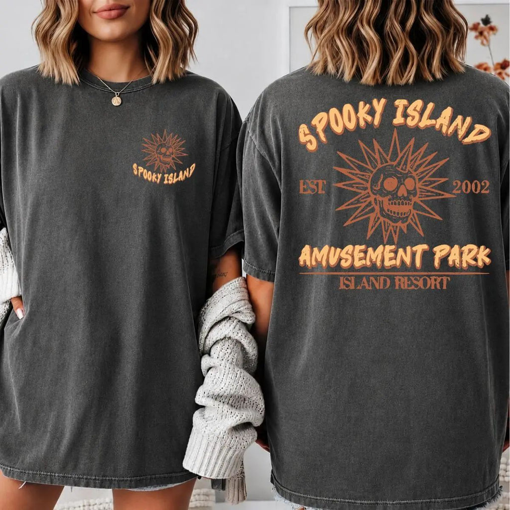 Comfort Colors Spooky Island Retro Cartoon Halloween Movie T-Shirt