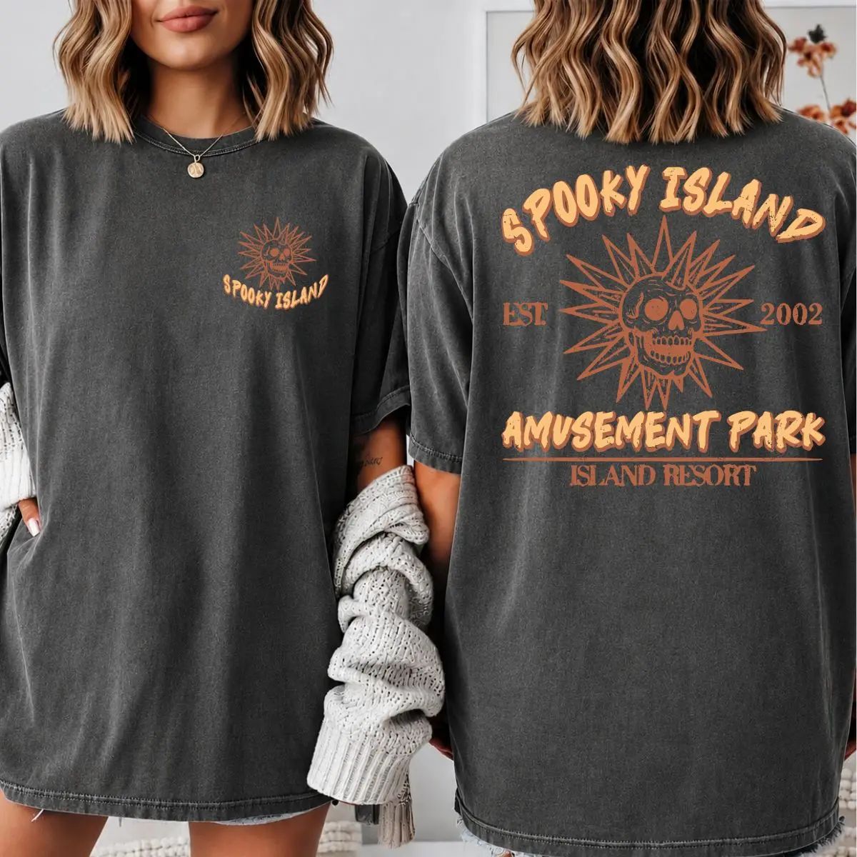 Comfort Colors Spooky Island Retro Cartoon Halloween Movie T-Shirt
