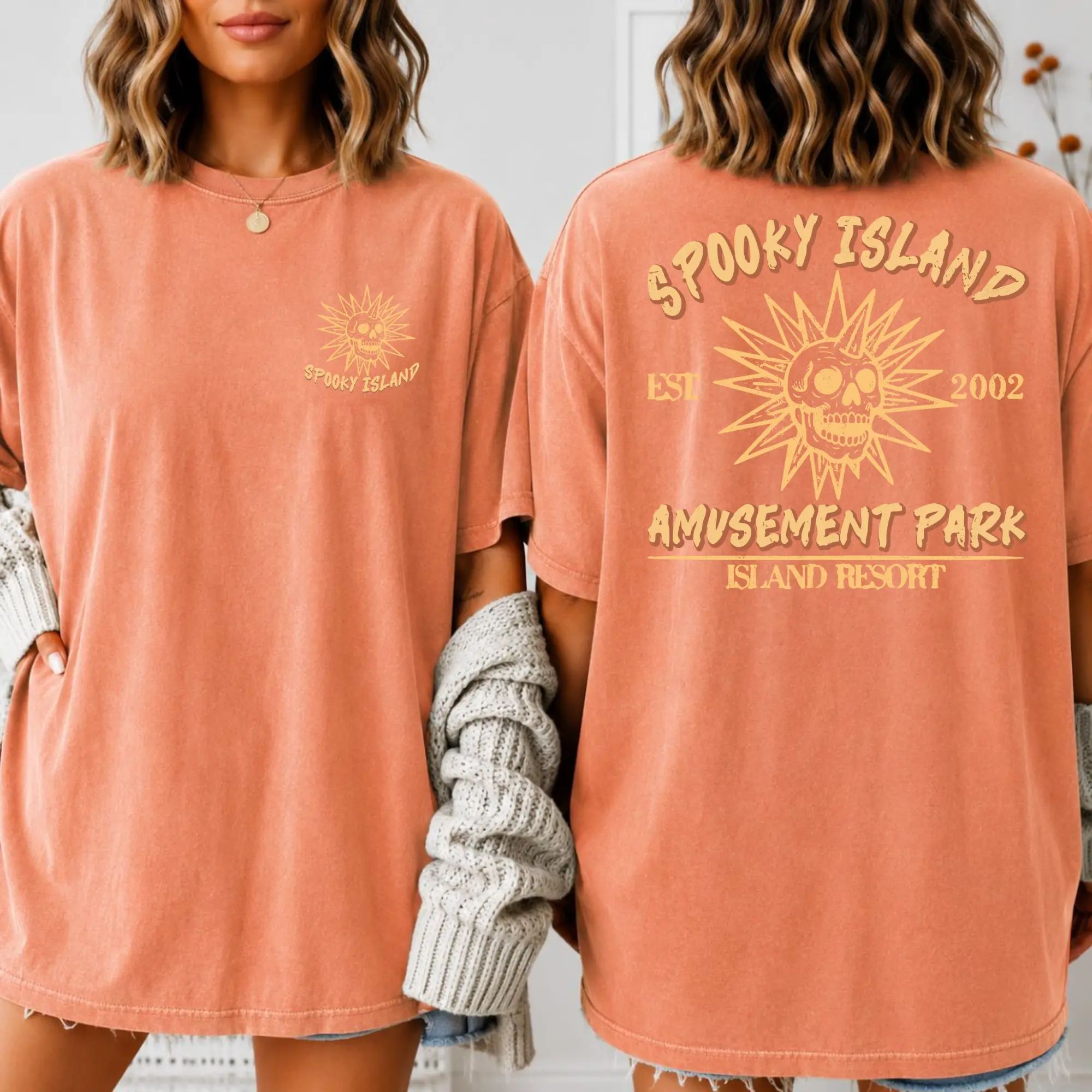 Comfort Colors Spooky Island Retro Cartoon Halloween Movie T-Shirt