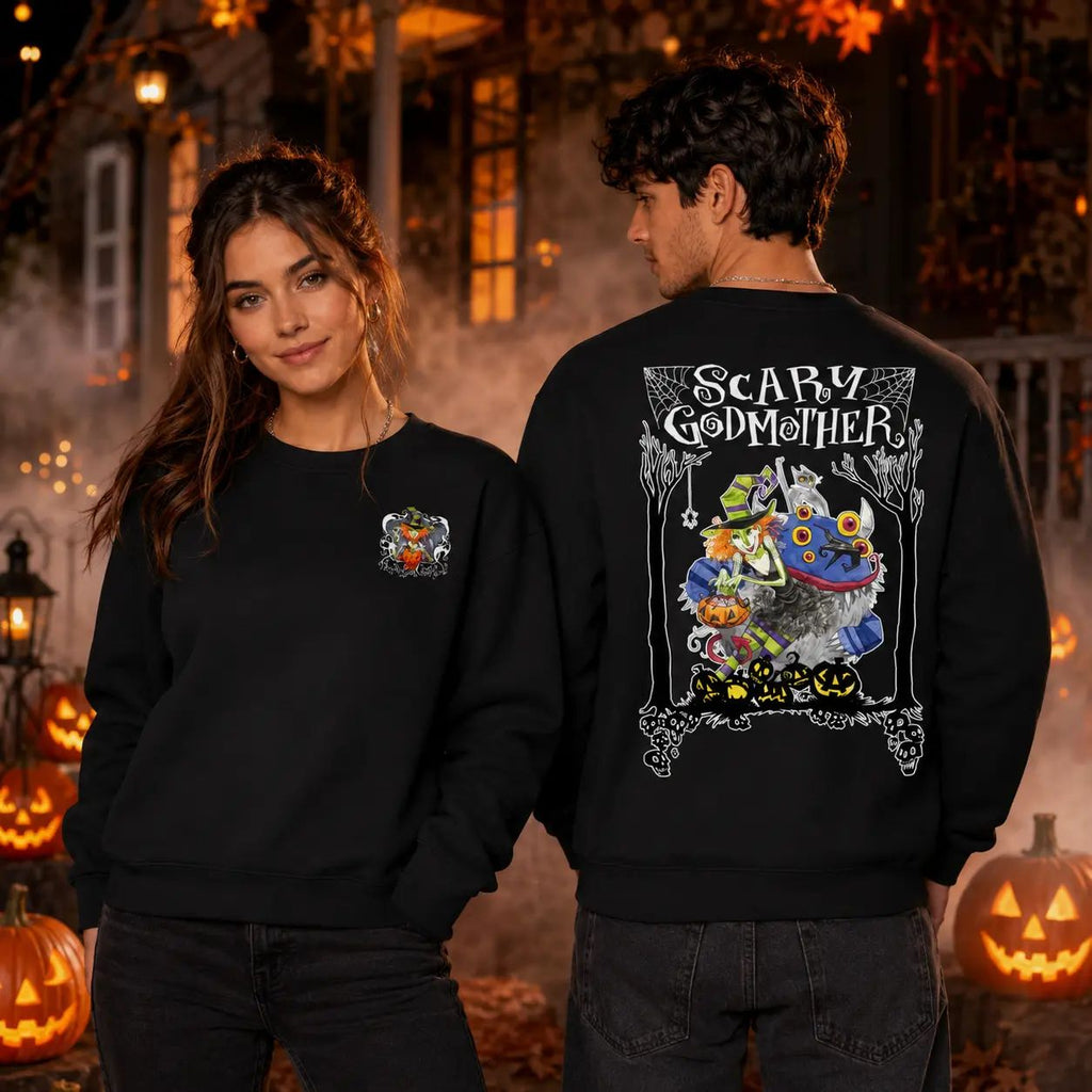 Scary Godmother Halloween Graphic T-Shirt