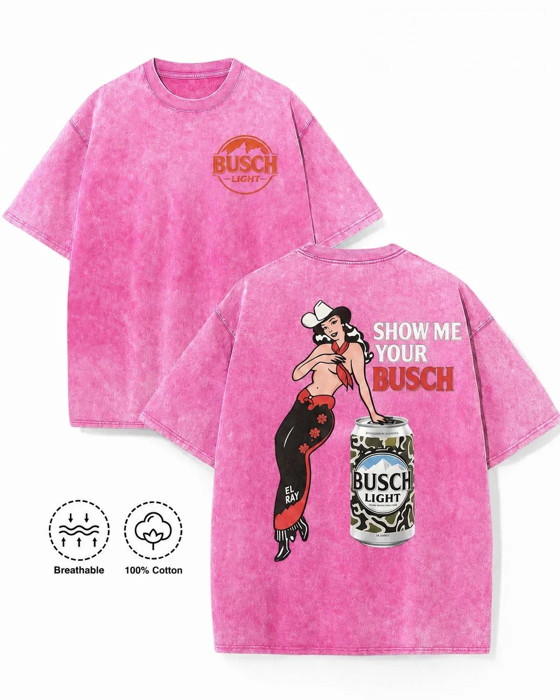100% Cotton Pin Up Cowgirl Drinking Graphic Tee Y2K Dive Bar Aesthetic Summer Streetwear Washed Black