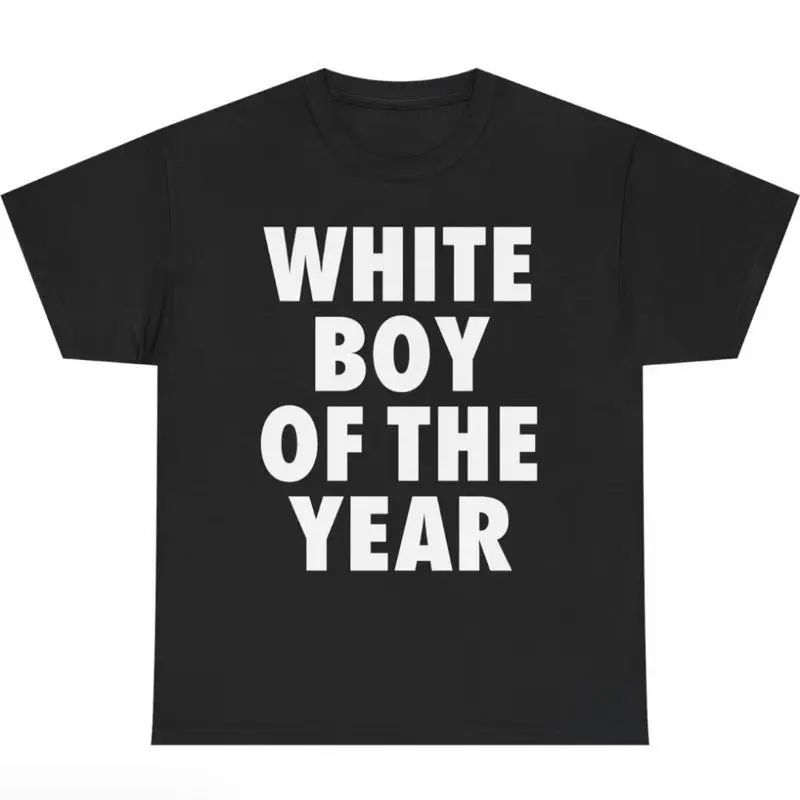Men's "White Boy Of The Year" Round Neck Short Sleeve Cotton Funny Viral Meme T-Shirt