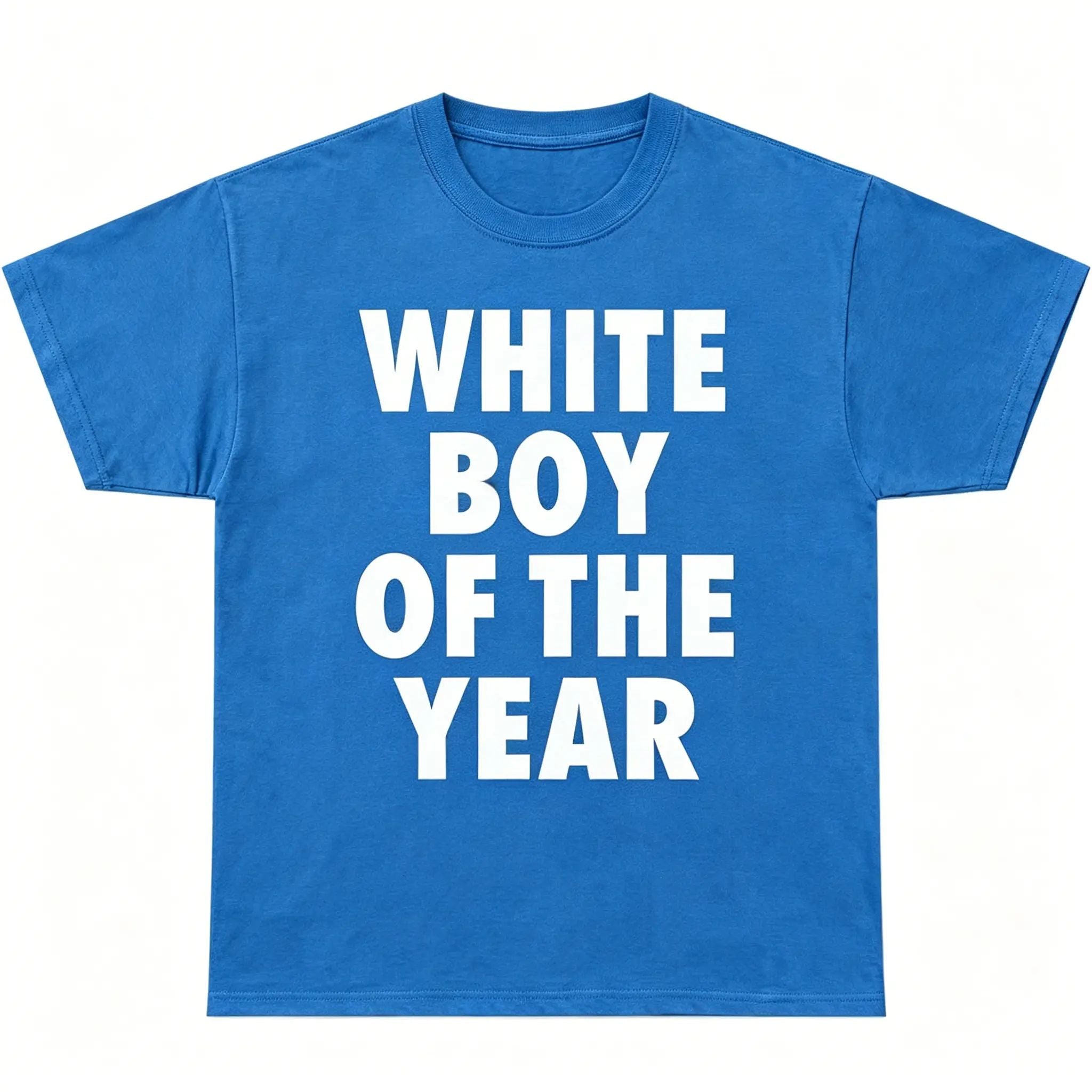 Men's "White Boy Of The Year" Round Neck Short Sleeve Cotton Funny Viral Meme T-Shirt