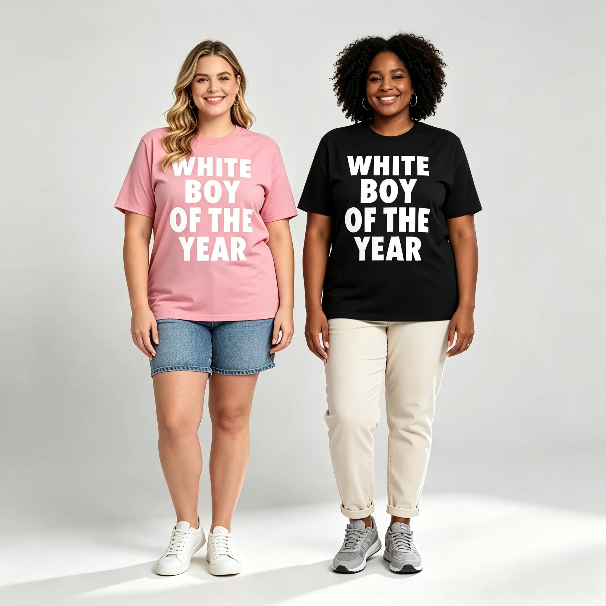 Men's "White Boy Of The Year" Round Neck Short Sleeve Cotton Funny Viral Meme T-Shirt