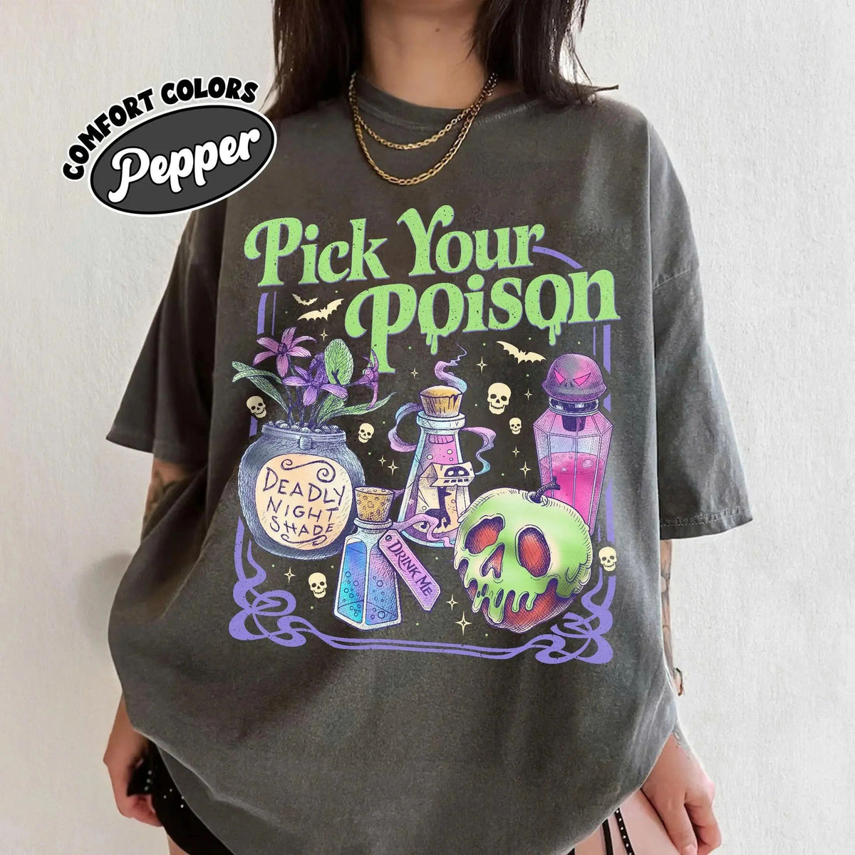 Pick Your Poison Vintage Comfort Colors Shirt, Princess Halloween TShirt