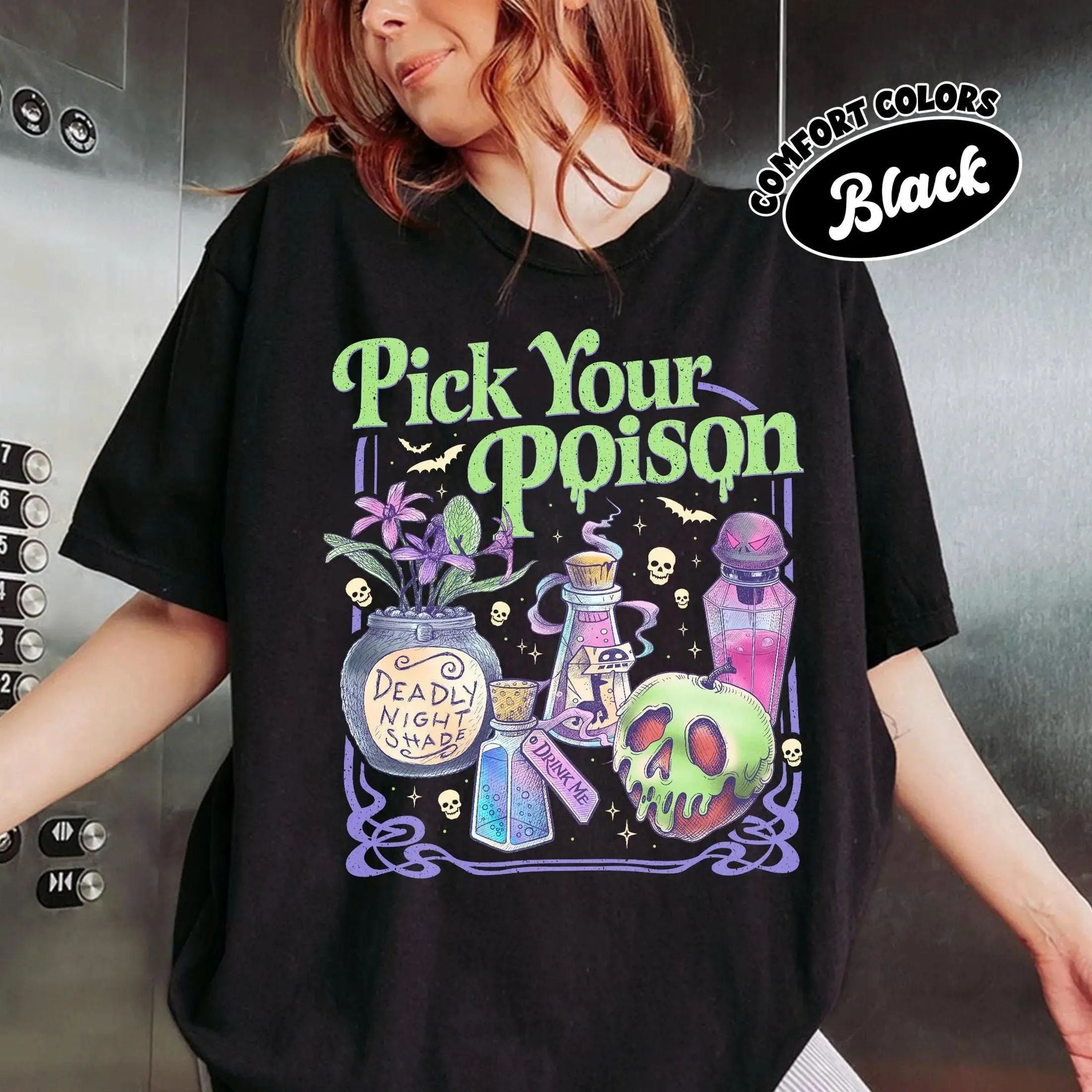 Pick Your Poison Vintage Comfort Colors Shirt, Princess Halloween TShirt