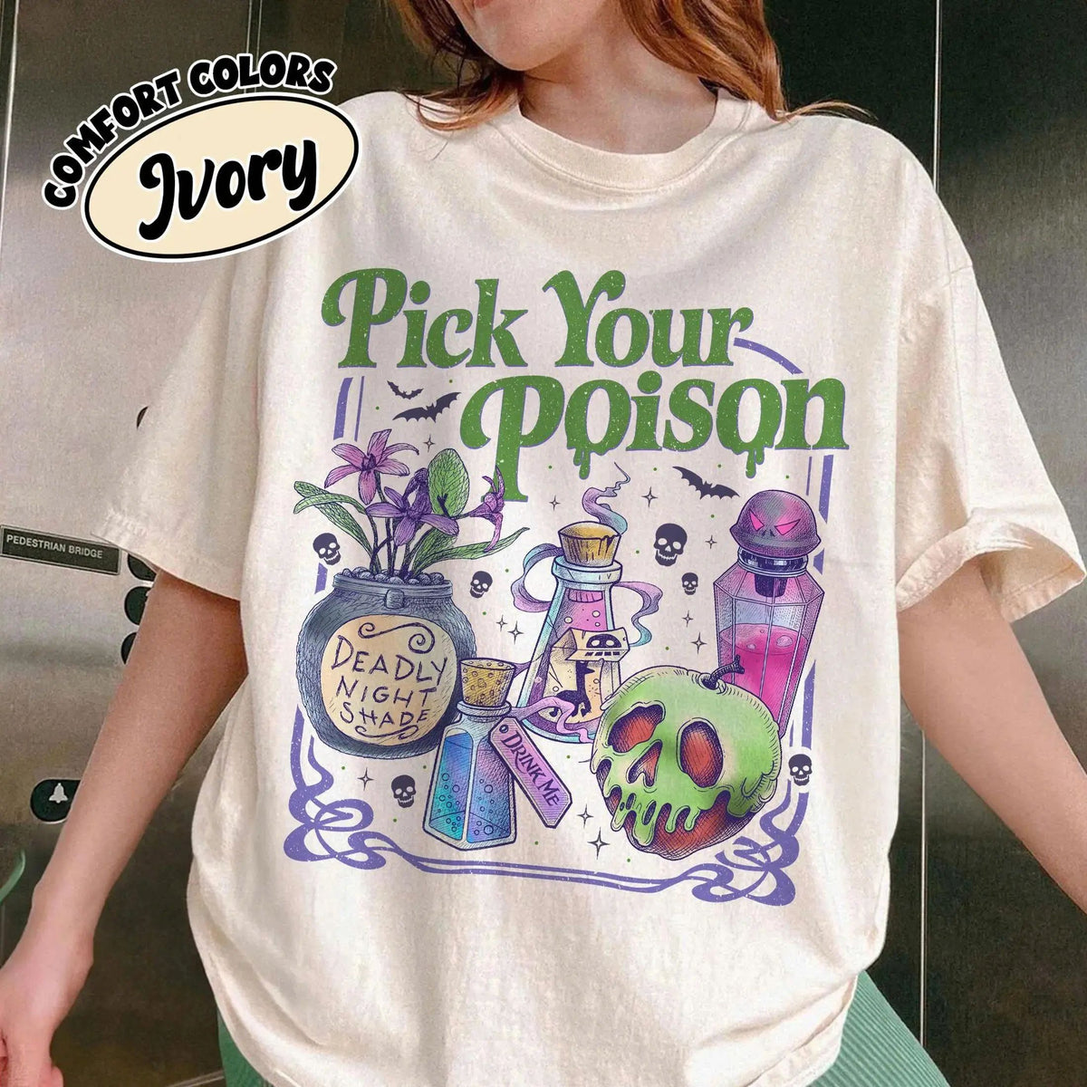 Pick Your Poison Vintage Comfort Colors Shirt, Princess Halloween TShirt