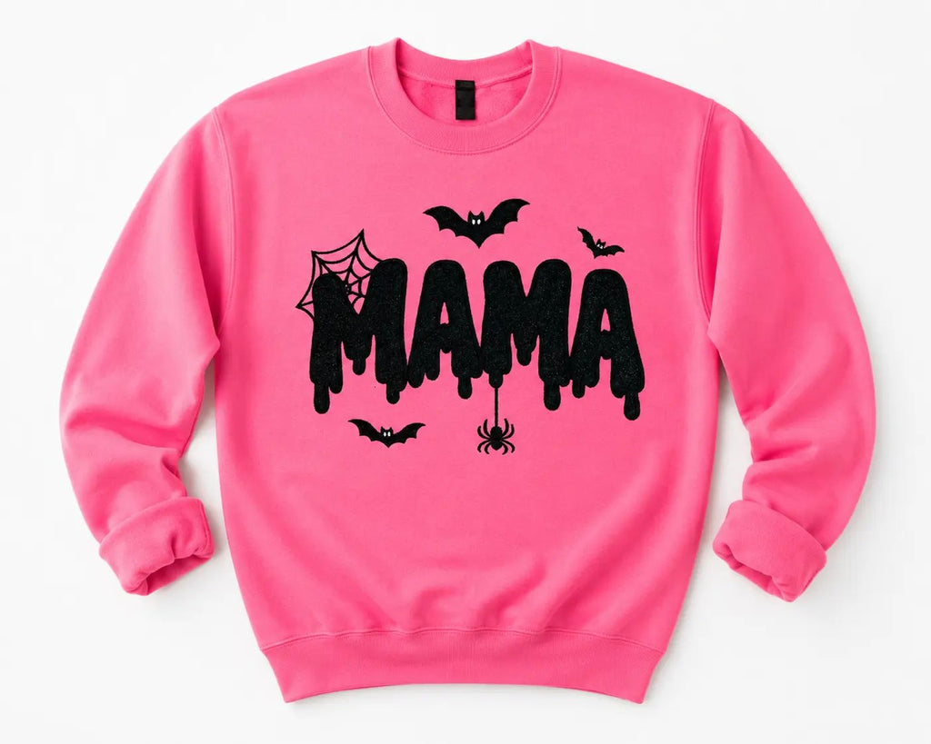 Halloween Mama Glitter Embroidered Sweatshirt