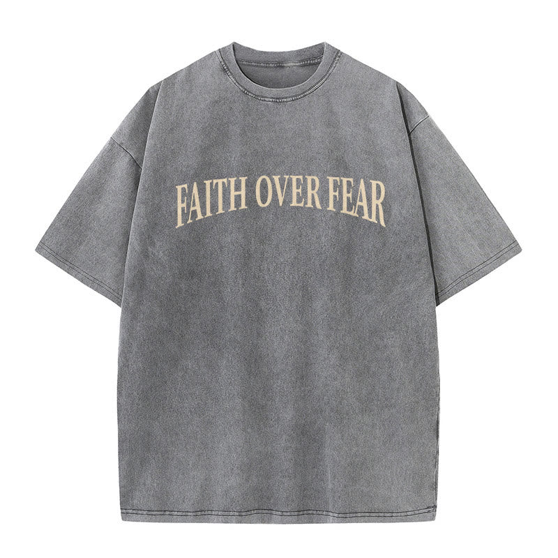 Faith Over Fear Thorn Cross Unisex Washed T-Shirt