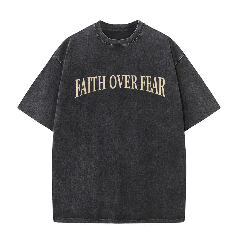 Faith Over Fear Thorn Cross Unisex Washed T-Shirt