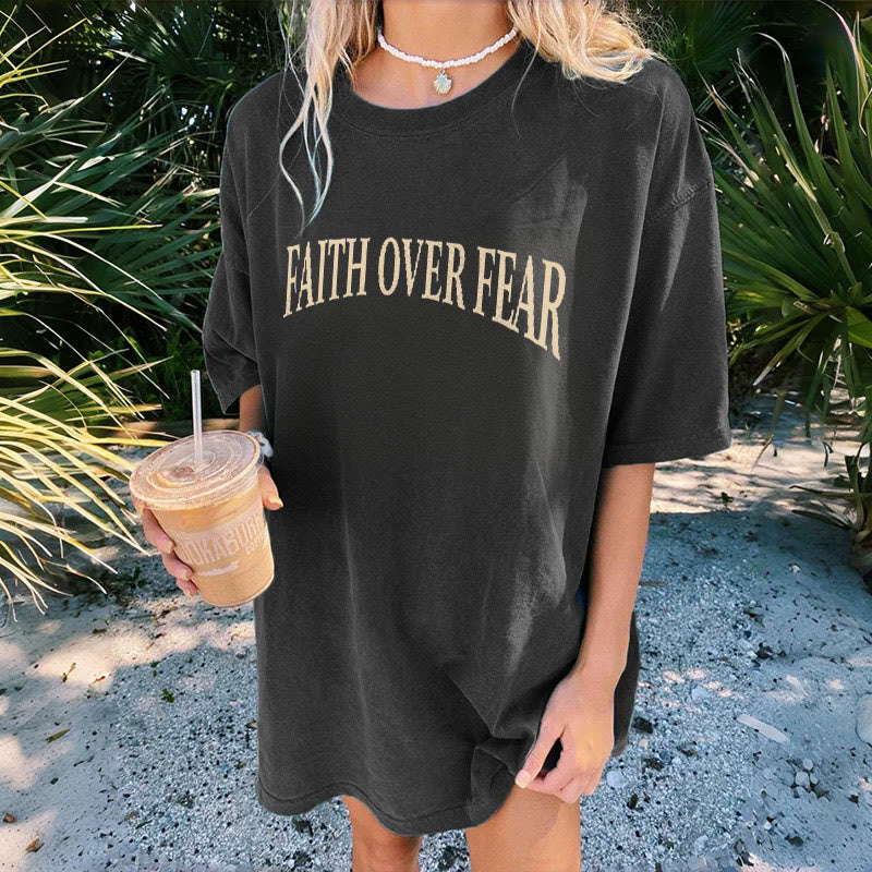 Faith Over Fear Thorn Cross Unisex Washed T-Shirt