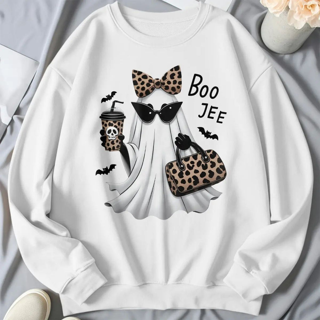 Boo-Jee Ghost Shirt Leopard Ghost Tee Ghost Coffee Shirt Funny Fall Shirt