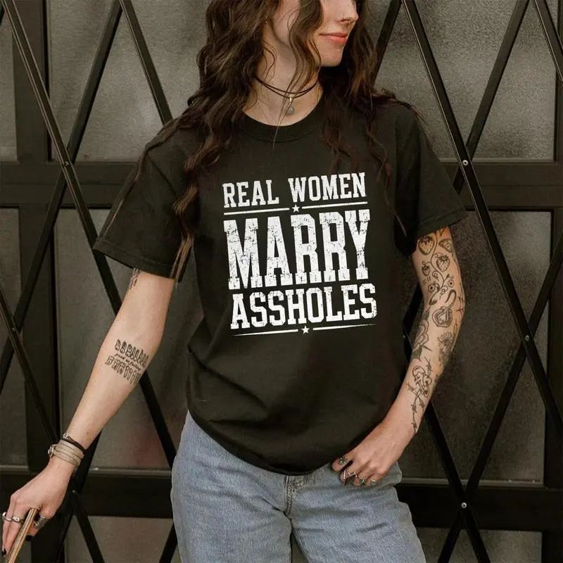 Women's Seamless Short-Sleeve Cotton Fabric Loose Funny Wife T-Shirt