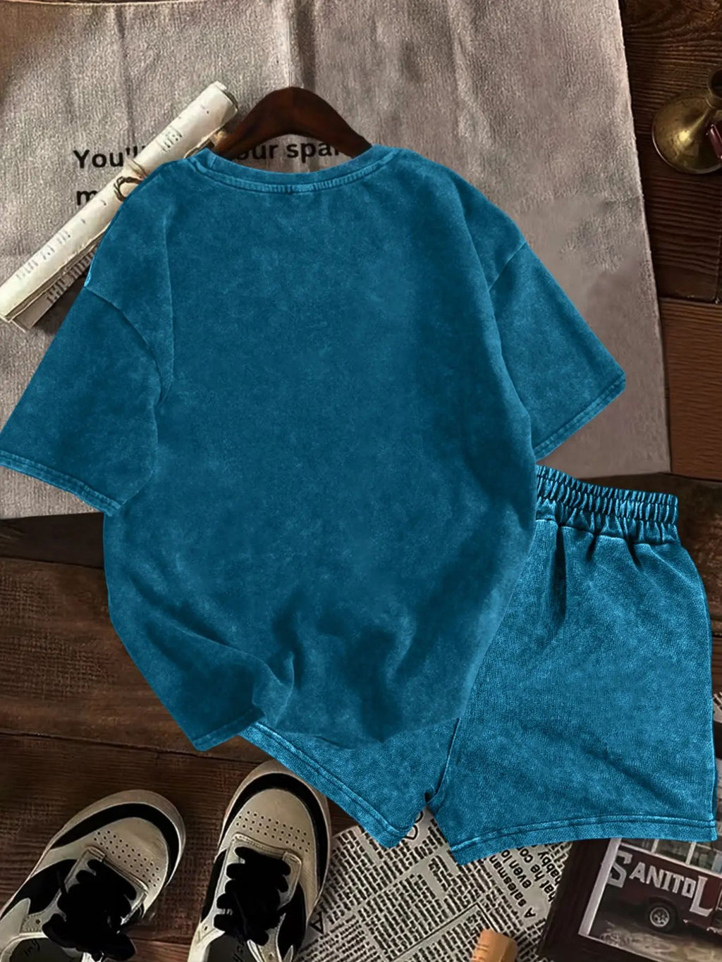 Women's Casual Fitted Washed Two-Piece Set, Ghost Face Print