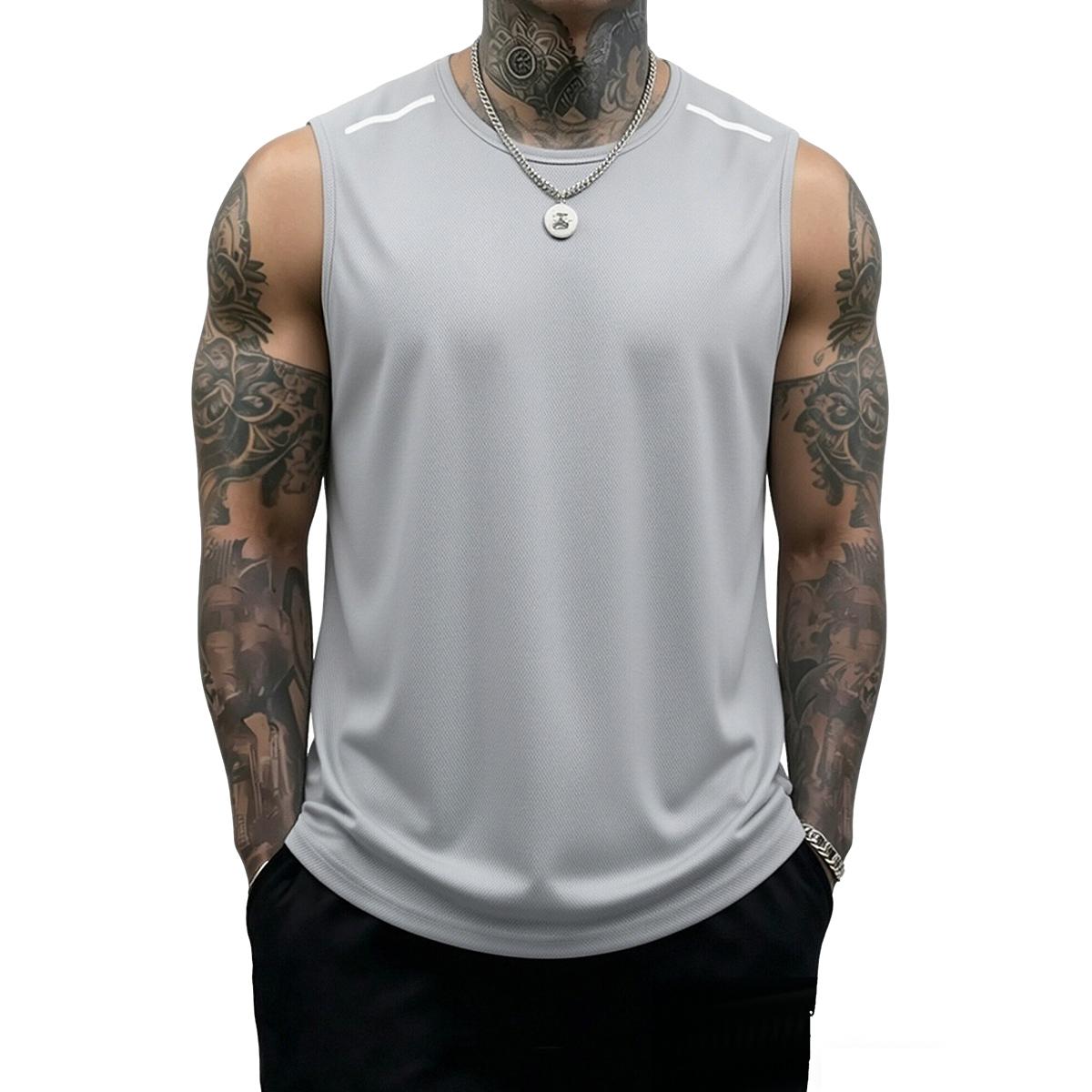 5-piece men’s fitness tank top set: casual soft sleeveless muscle T-shirt